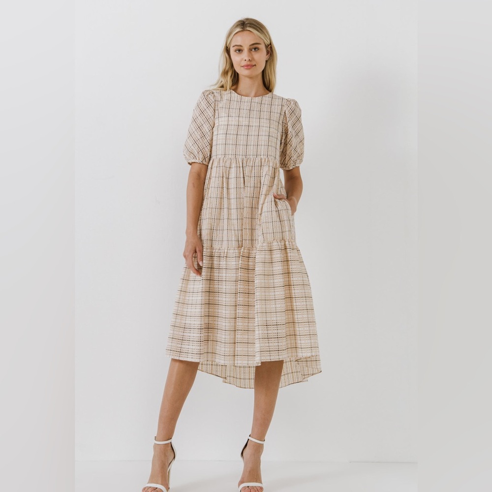 English Factory Plaid Midi Women’s Dress - Size Large - Picture 2 of 11
